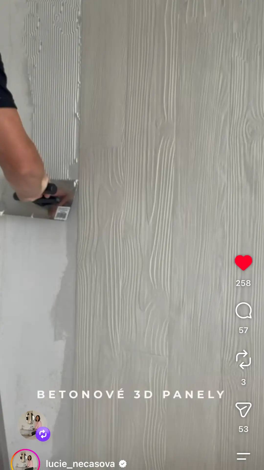 3D wood panel desky, imitace bednení - otisk dřeva, odstín cementový - Obrázek 4